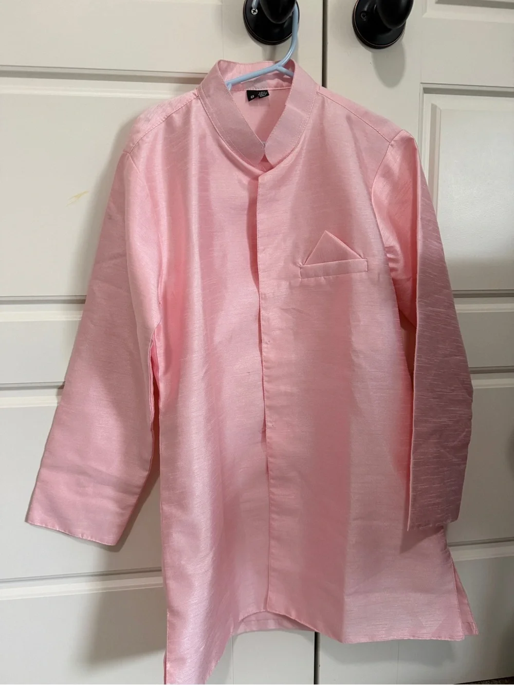 Light Pink Embroidered Boys Kurta Set Size 8